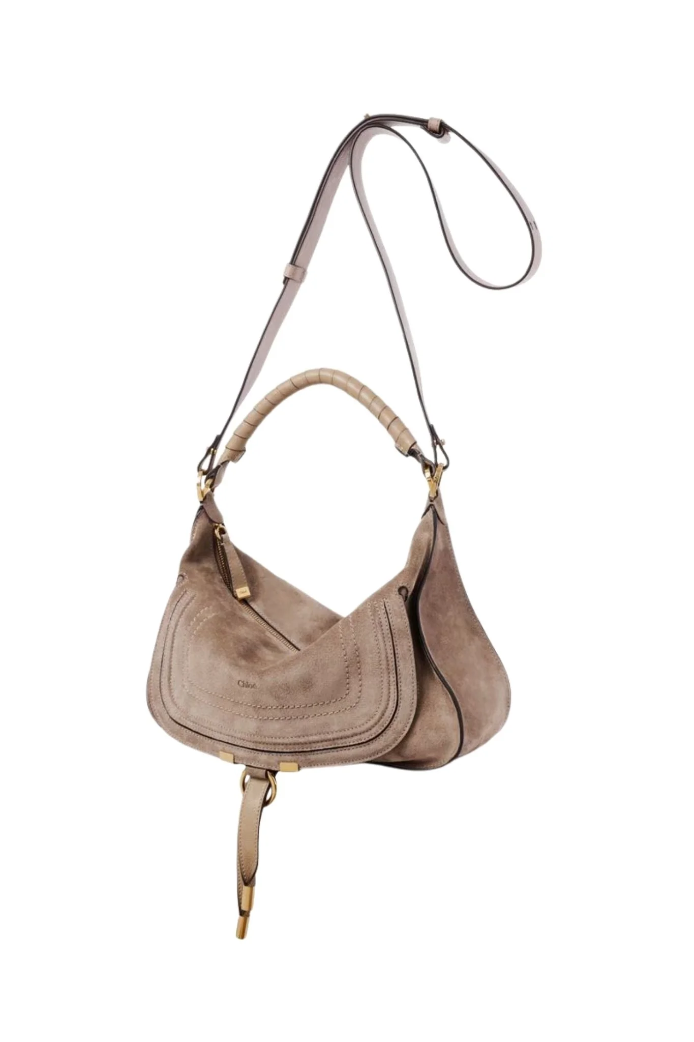 Chloe Marcie Shoulder Bag in Suede Leather - Image 3