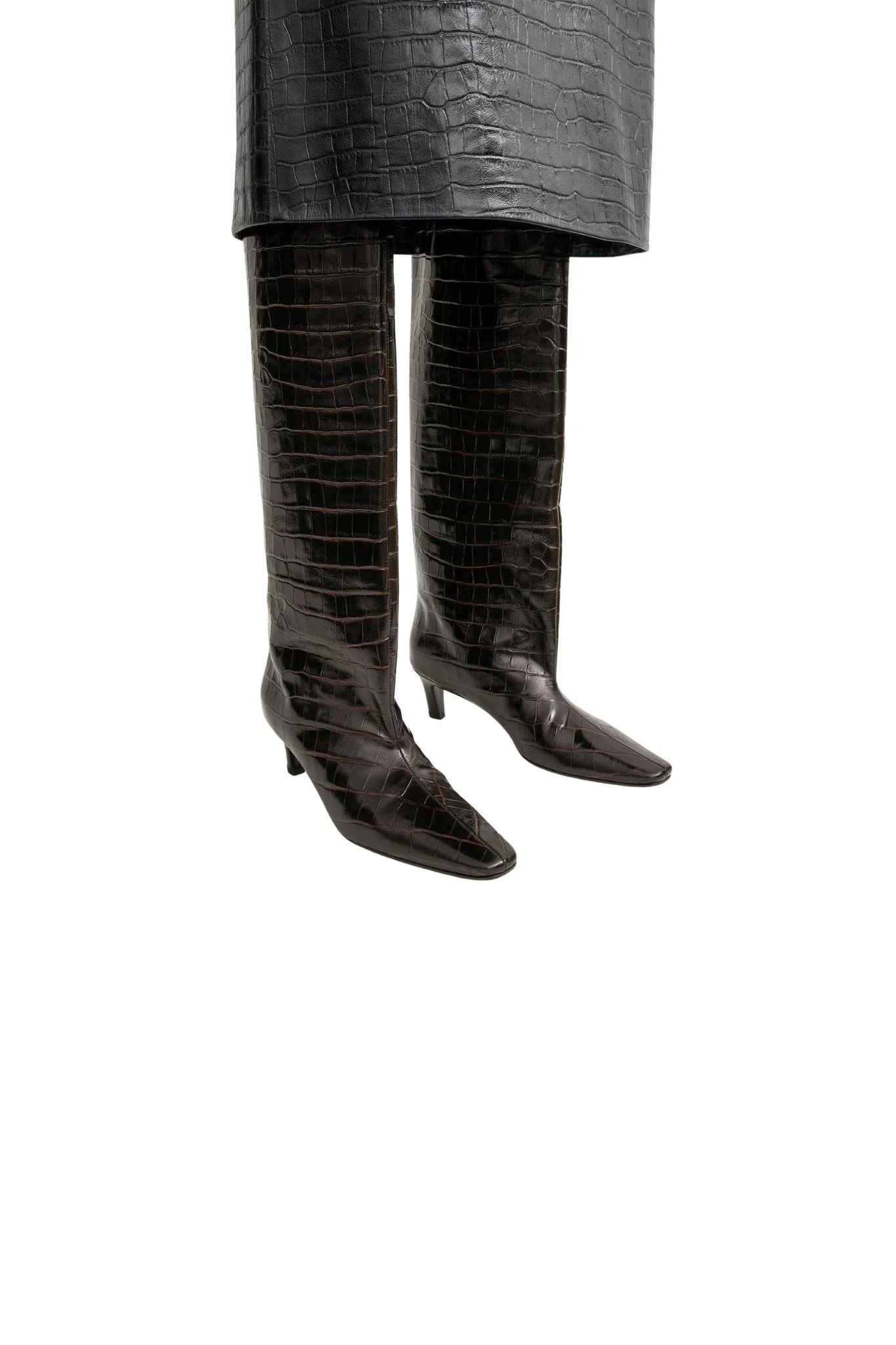 Toteme Croco-Embossed Wide-Shaft Boots - Image 4